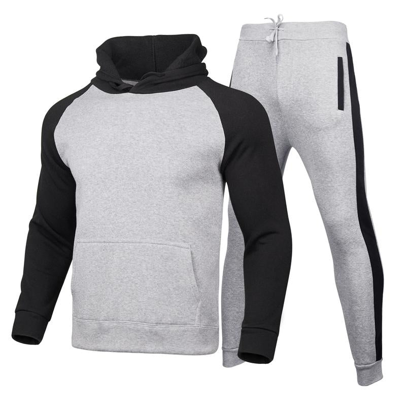 Mens Solid Color Hoodie Set 05265440X
