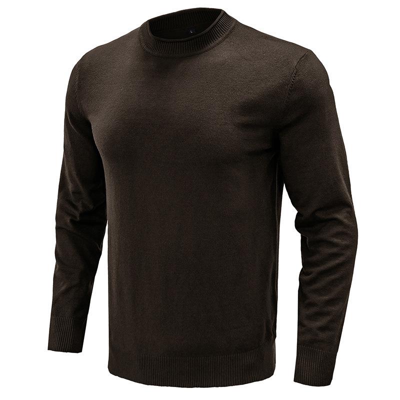 Mens Solid Round Neck Casual Sweater 27207117Z