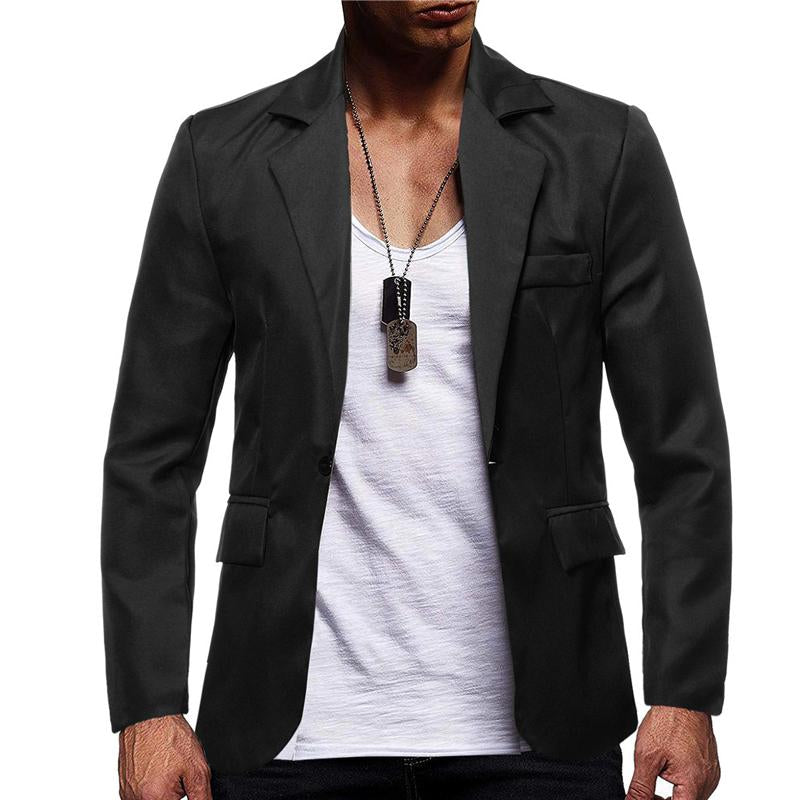 Mens Solid Color Single Breasted One Button Blazer 77926916X