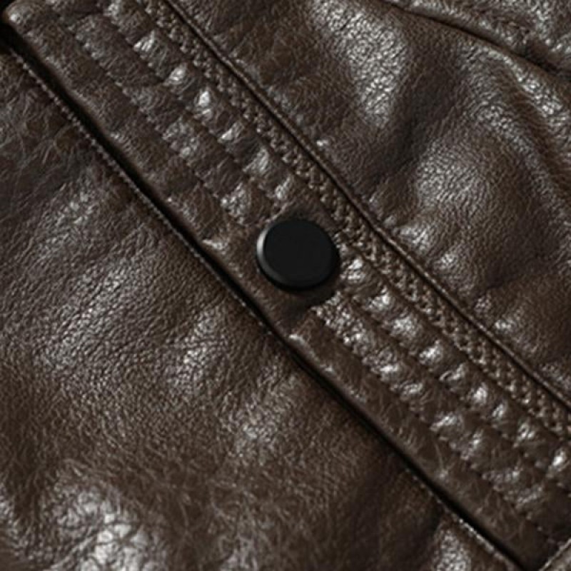 Mens Casual Lapel Fleece Thick Fur All-in-one Trench Coat 43802502M