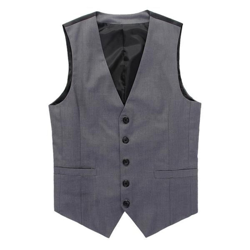 Mens V-Neck Single Breasted Suit Vest 02375865M