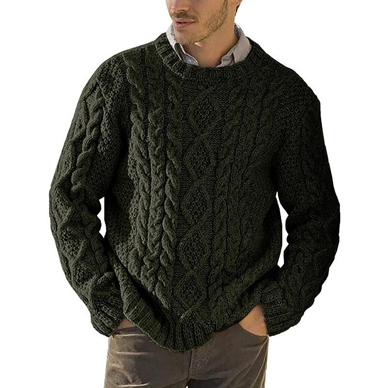 Mens Round Neck Long Sleeve Pullover Sweater 64925544M