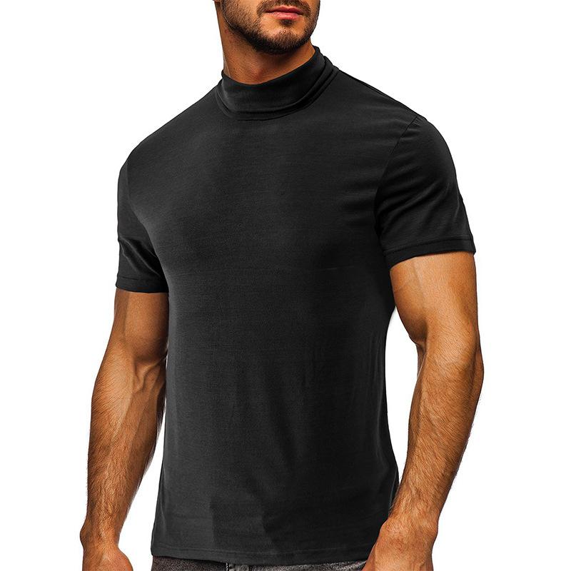 Mens Solid Color High Collar T-shirt 53081692X