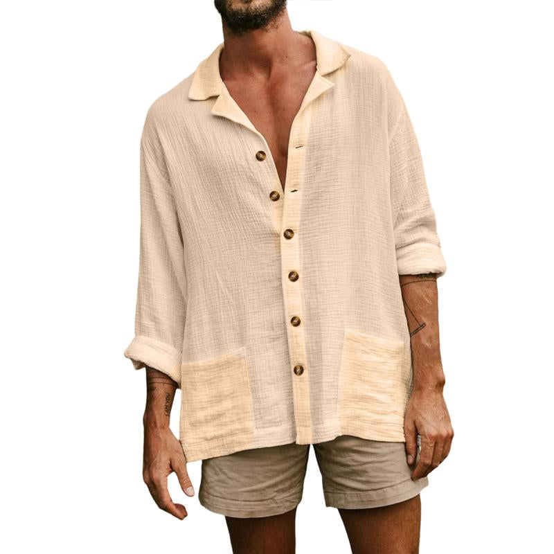 Mens Loose Casual Long Sleeve Shirt 31213490Y