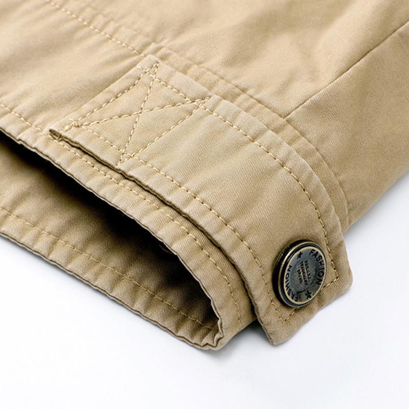 Mens Casual Cotton Lapel Cargo Jacket 89521769M