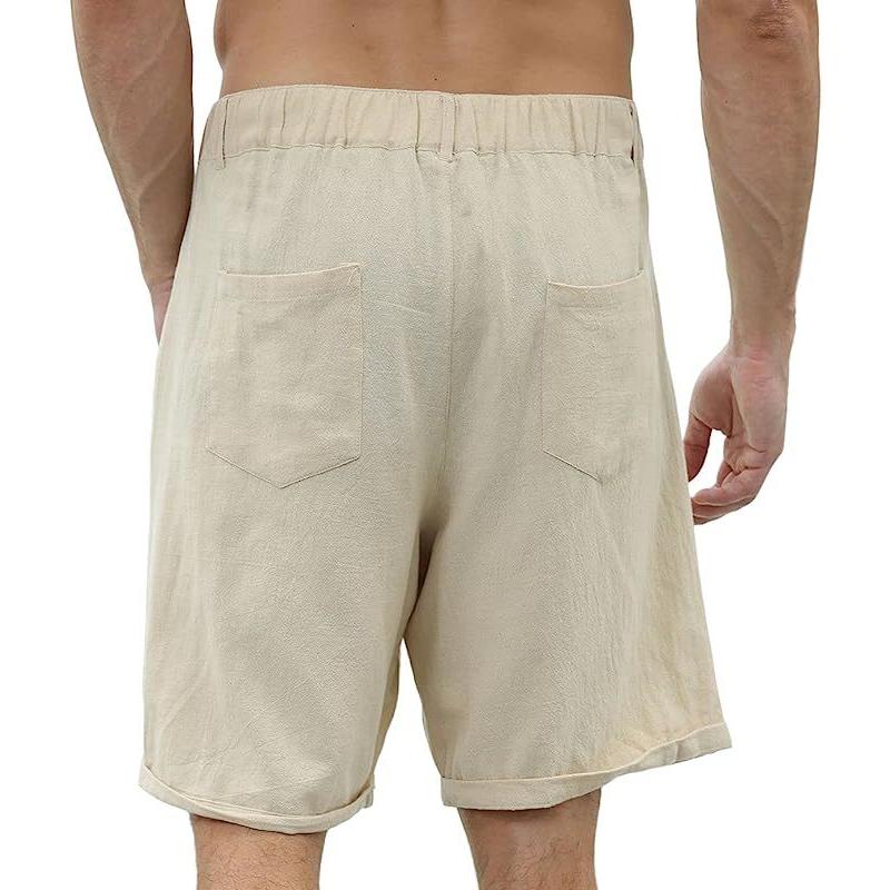Mens Casual Simple Solid Color Beach Shorts 89130954Y