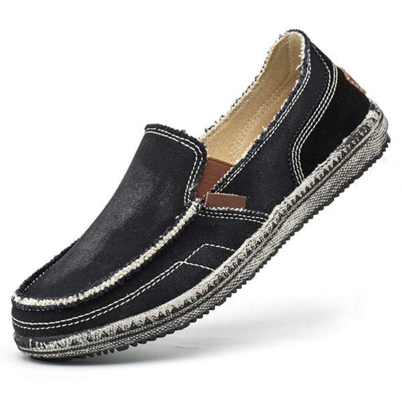 MENS WASHED DENIM CANVAS SLIP-ON SHOES 59975887