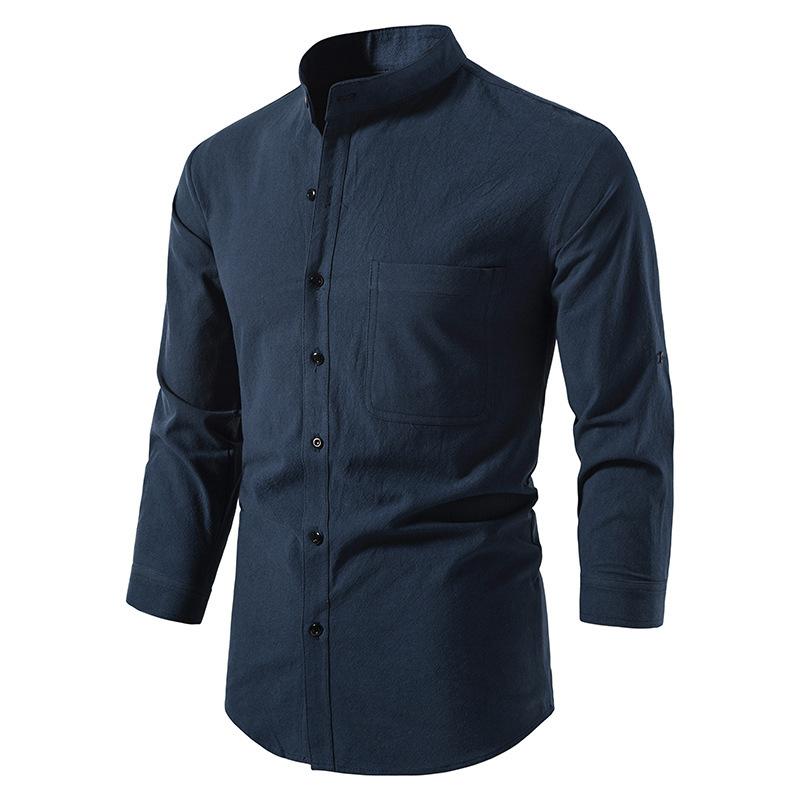 Mens Long Sleeve Linen Button Shirt 93656158X