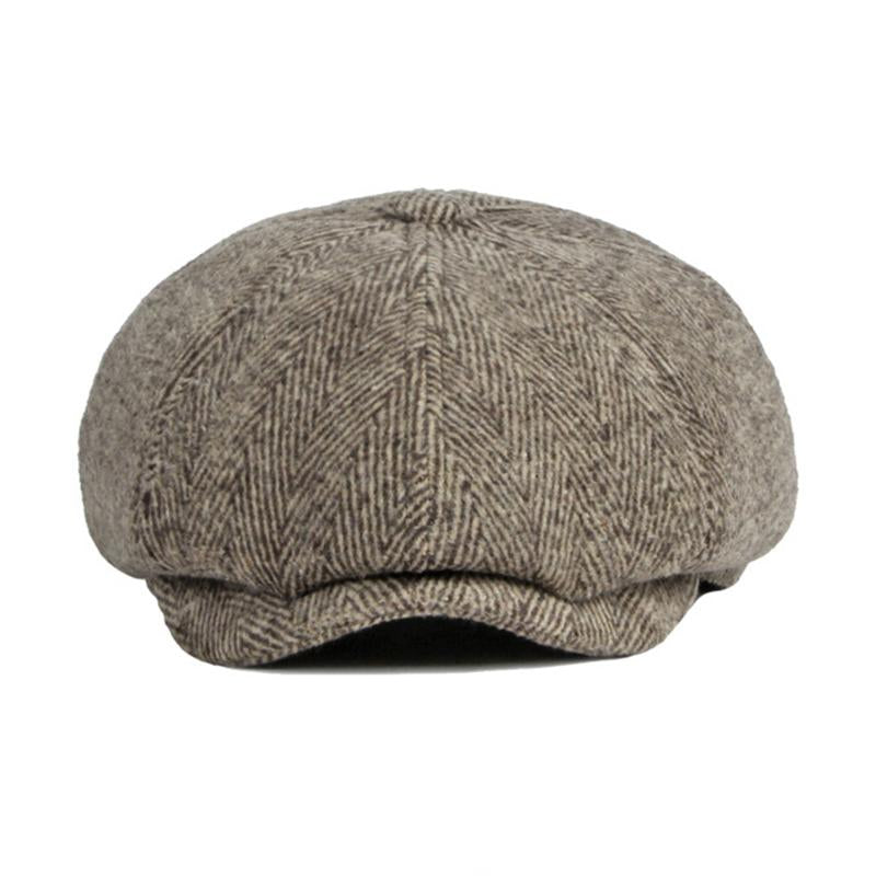 Mens British Vintage Wool Warm Earmuff Beret 36085431M