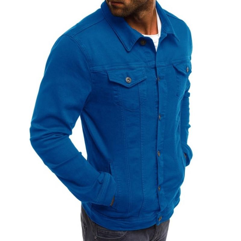 Mens Casual Solid Color Button Lapel Jacket 02134545M