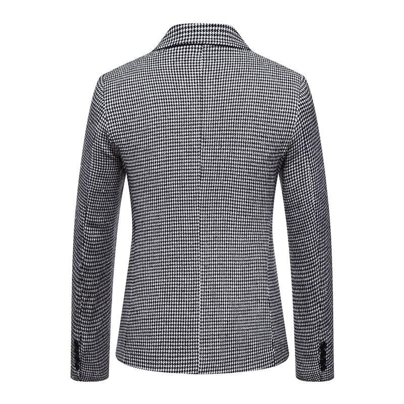 Mens Casual Plaid Lapel Blazer 44845915M