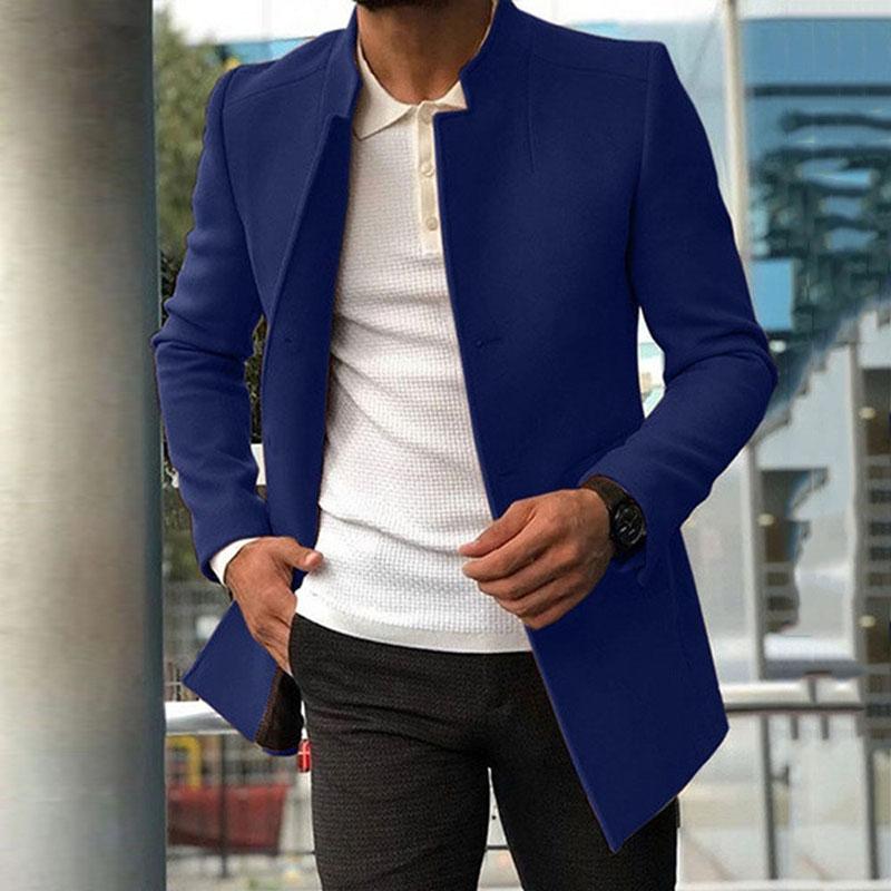 Mens Casual Stand Collar Slim Coat 93778535M