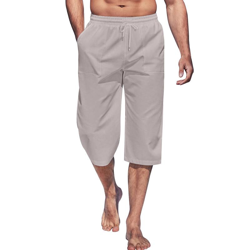 Mens Casual Solid Color Three Quarter Pants 25131170Y