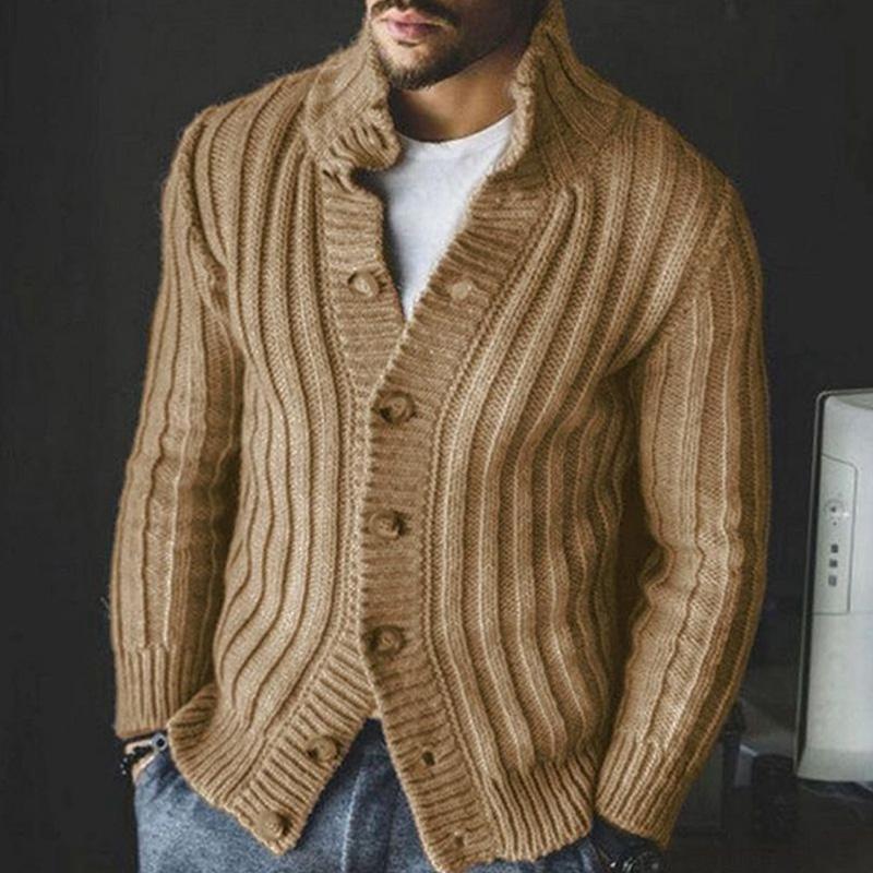 Mens Single Breasted Knit Sweater Jacket 76846515X