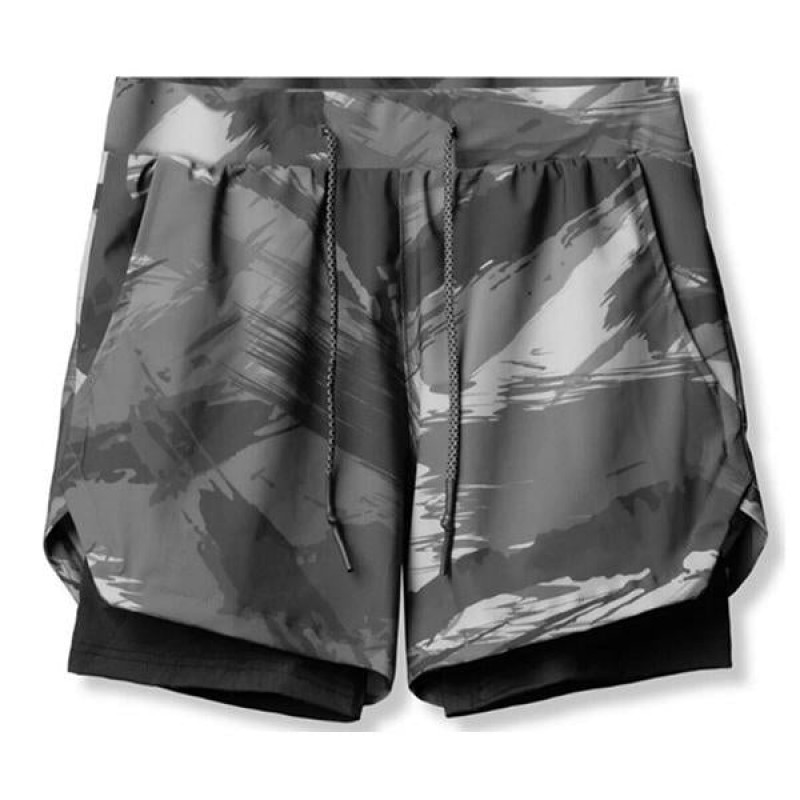 Mens Double Layer Quick Dry Sports Shorts 36316818M