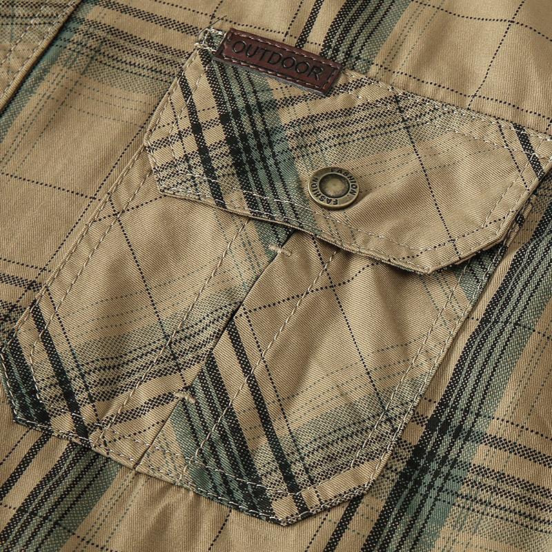 Mens Casual Cotton Plaid Long Sleeve Shirt 89270182M