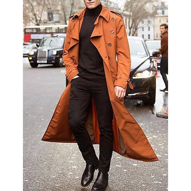Mens Casual Mid-Length Casual Trench Coat 06810580M