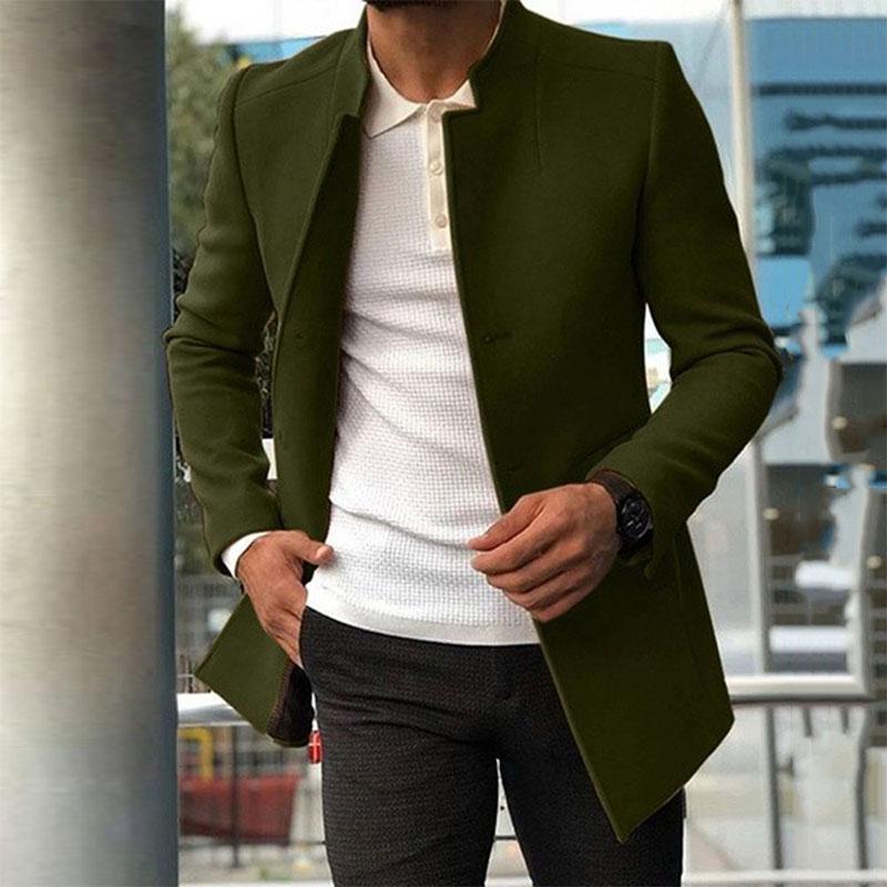 Mens Casual Stand Collar Slim Coat 93778535M