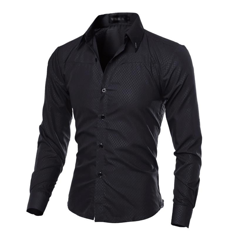 Mens Dark Pattern Diamond Long-sleeved Shirt 42745264X