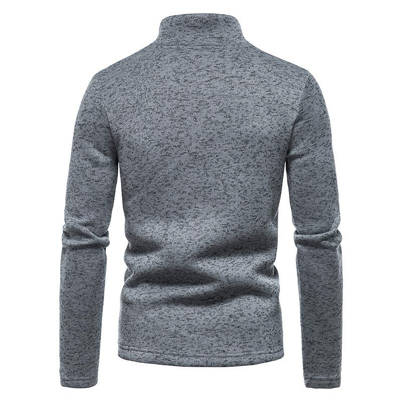 Mens Casual Solid Color Turtleneck Knitted Sweatshirt 54641407M