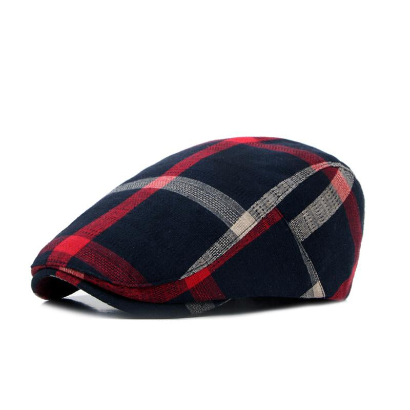 Mens British Style Classic Vintage Plaid Thin Hat 36841786X