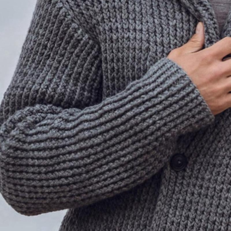 Mens Double Breasted Hooded Knit Cardigan 04185240M