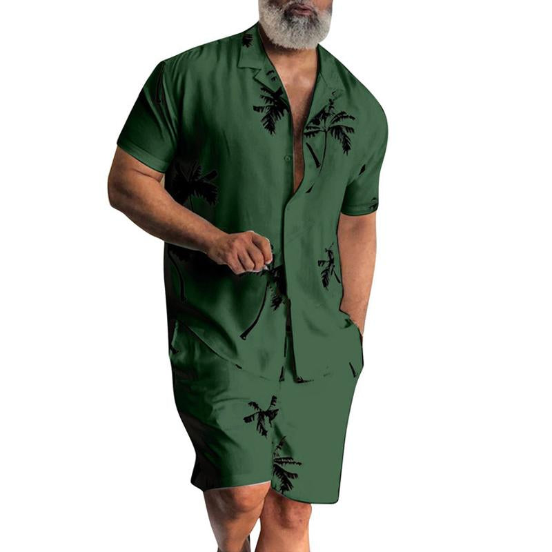 Mens Beach Loose Printed Two-Piece Set 80039685X