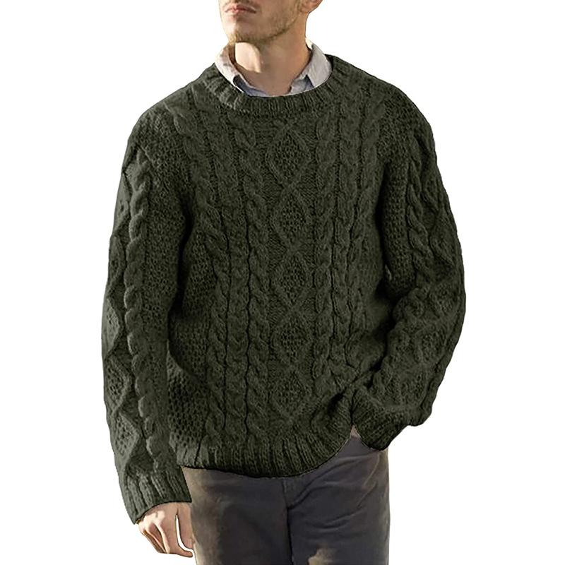 Mens Round Neck Long Sleeve Pullover Sweater 64925544M