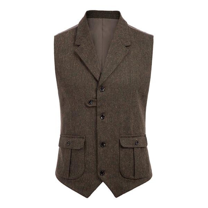 Mens Single Breasted Casual Suit Vest 69845479M