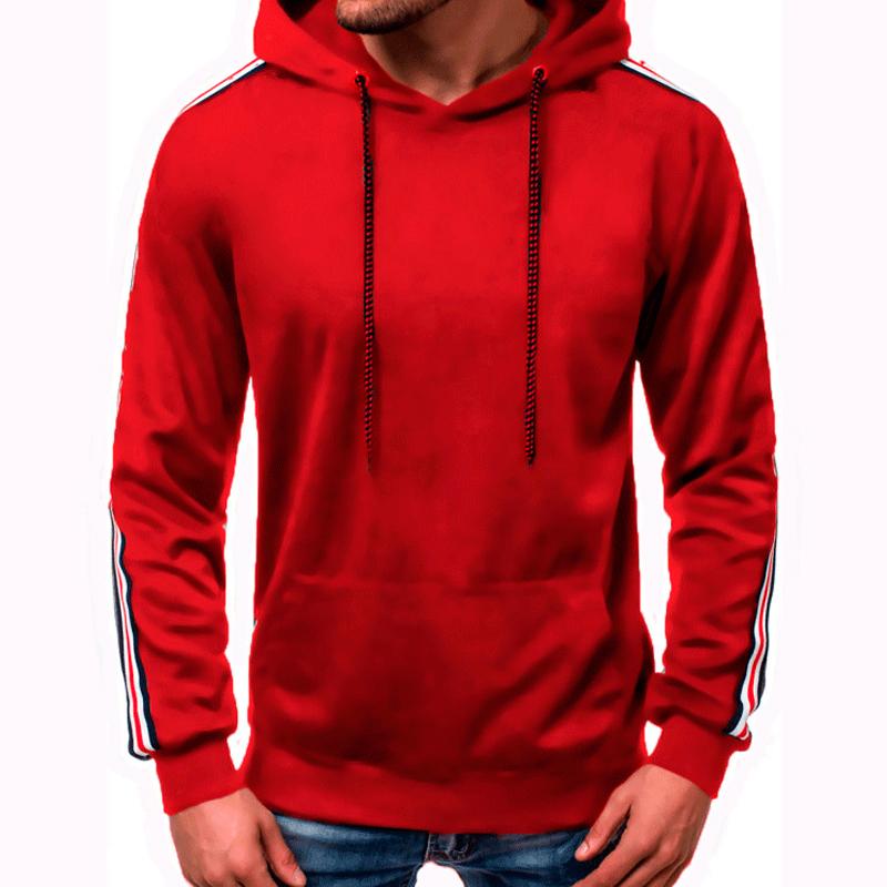 Mens Casual Line Stitching Pullover Hoodie 04924289X