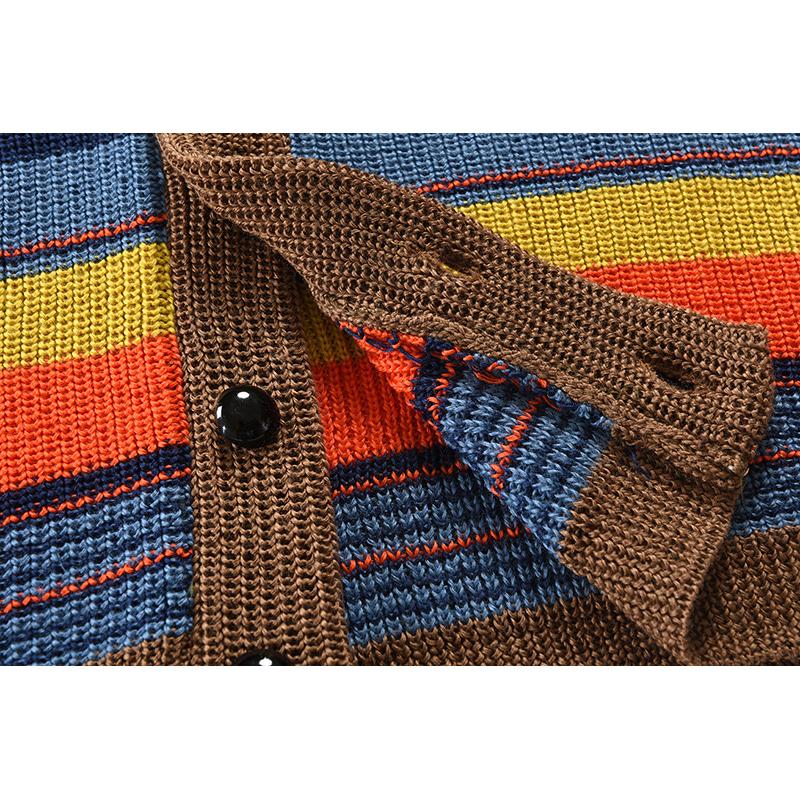 Mens Colorblock Lapel Sweater Jacket 02918584X