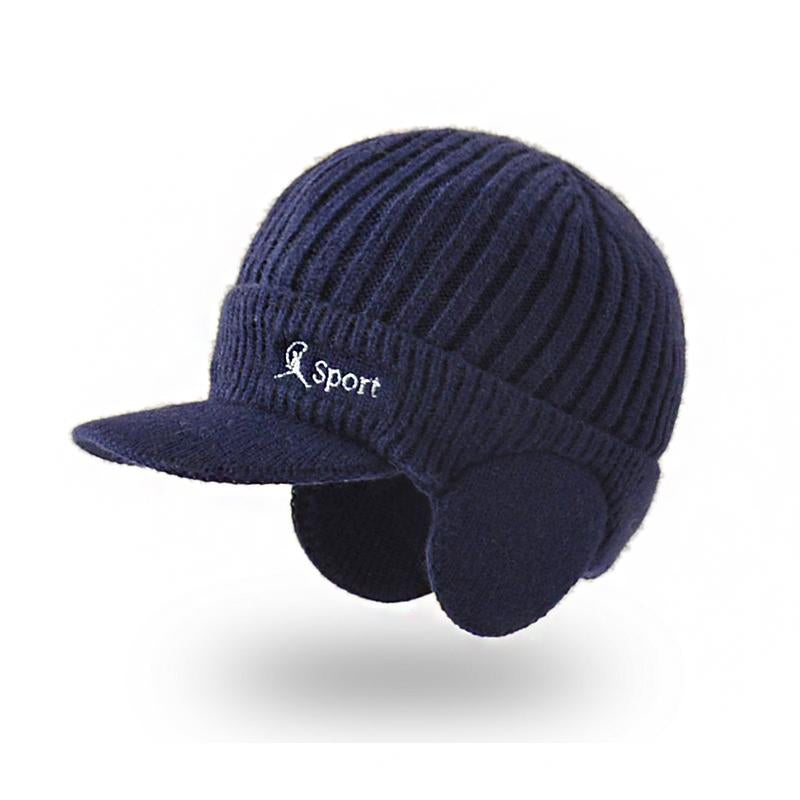 MenS Solid Color Warm Ear Protection Knitted Cap 20835503Y