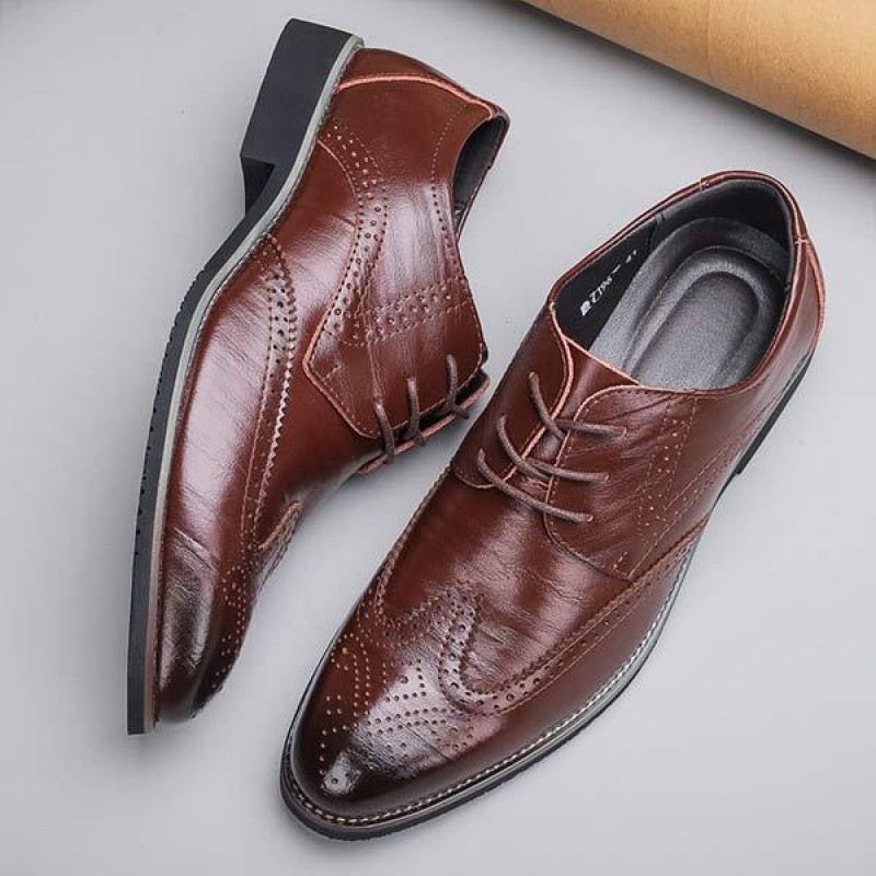 MENS BROGUE FORMAL LEATHER SHOES 03039665