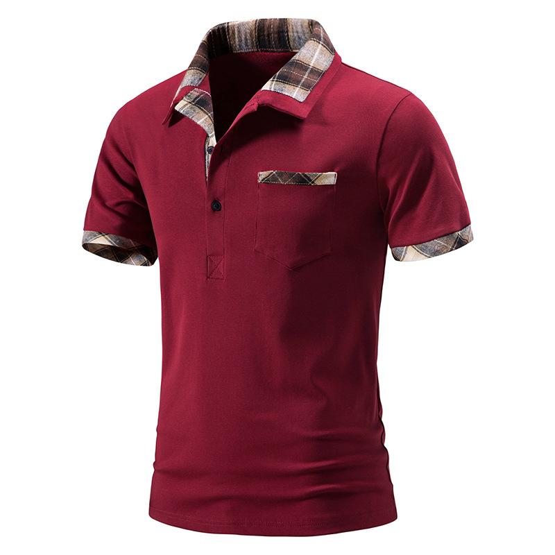 Mens Printed Stitching Short-Sleeved Polo T-Shirt 01312847Y