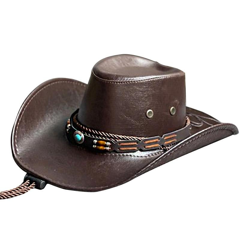 Mens Leather Western Cowboy Hat 09378026Y