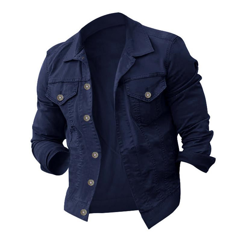 Mens Solid Color Lapel Jacket 01754287X