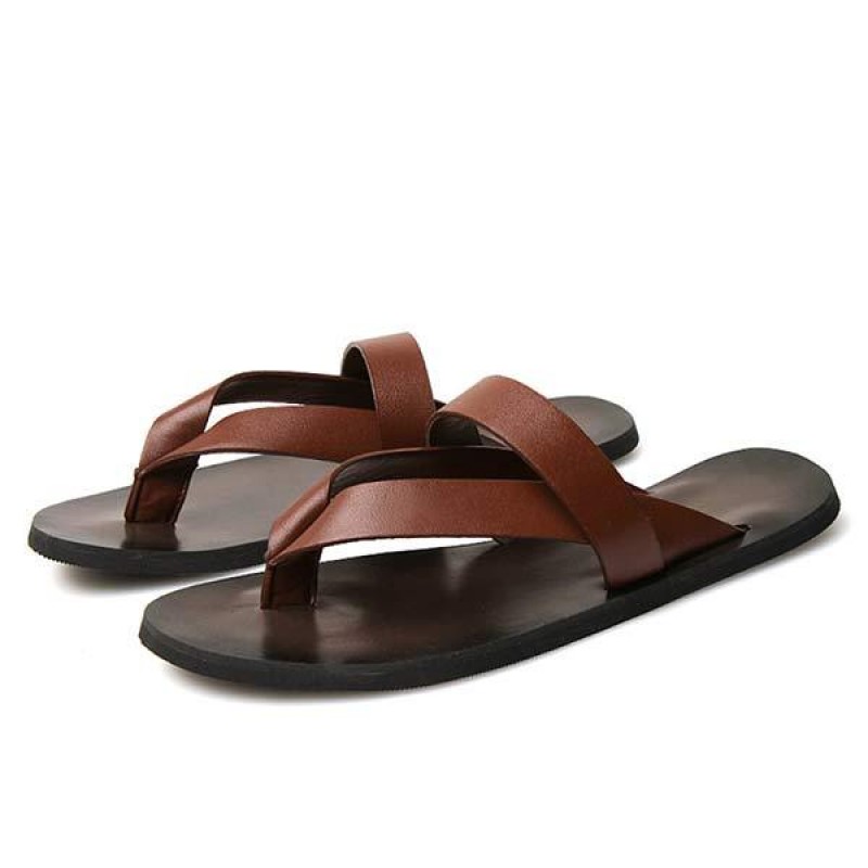 MENS CASUAL LEATHER FLIP-FLOPS 86023595