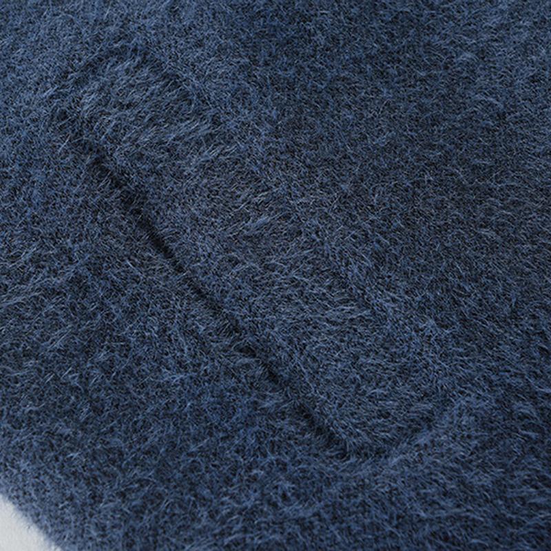 Mens Stand Collar Solid Color Cardigan Sweater Jacket 78804348X