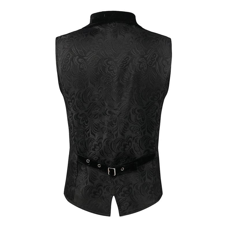 Mens Solid Color Jacquard Lapel Vest 81101790X