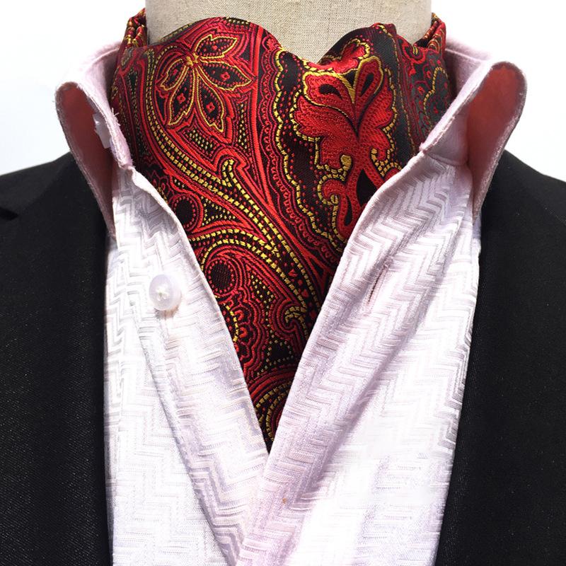 Mens Vintage Paisley Jacquard Suit Shirt Collar Scarf 56954792M