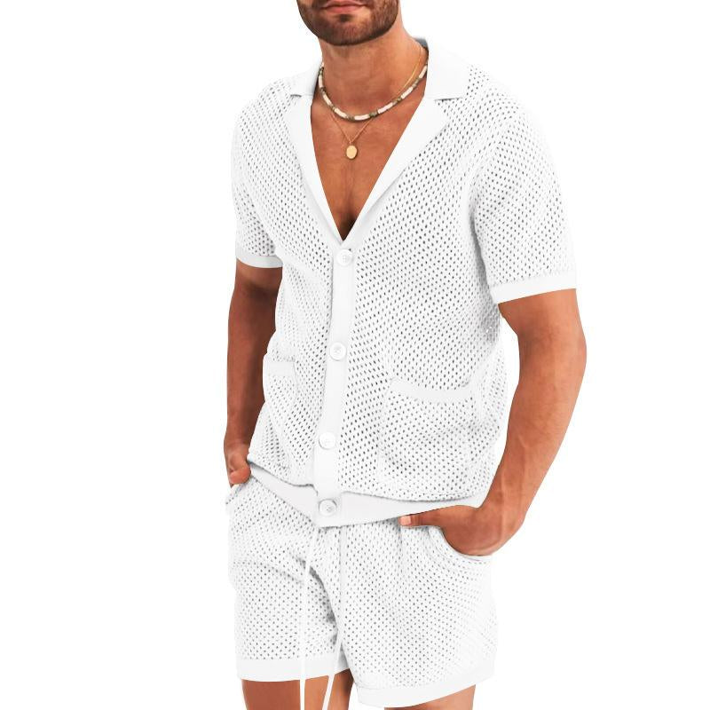 Mens Casual Solid Color Hollow Set 14406825Y
