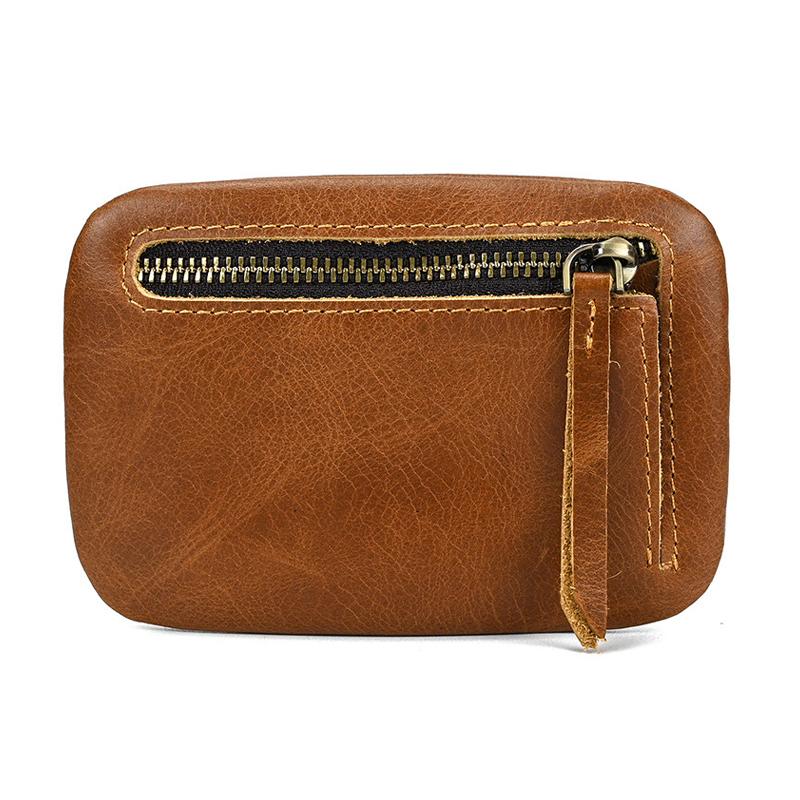 Mens Vintage Leather Zipper Coin Purse 76562554Y