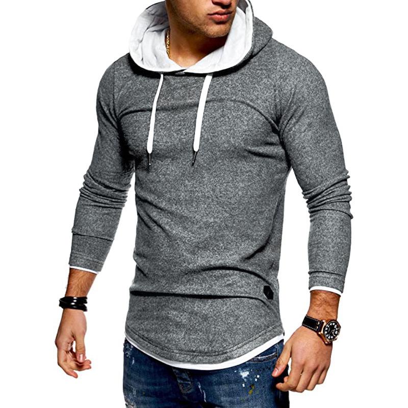 Mens Fashion Color Block Long Sleeve Hoodie 32249702Z