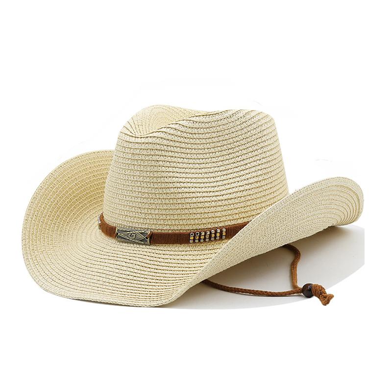 Mens Vintage Belt Visor Western Cowboy Hat 61457836Y