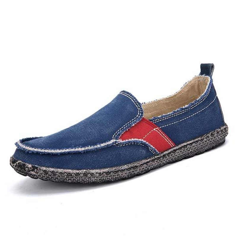 MENS WASHED DENIM CANVAS SLIP-ON SHOES 20690433