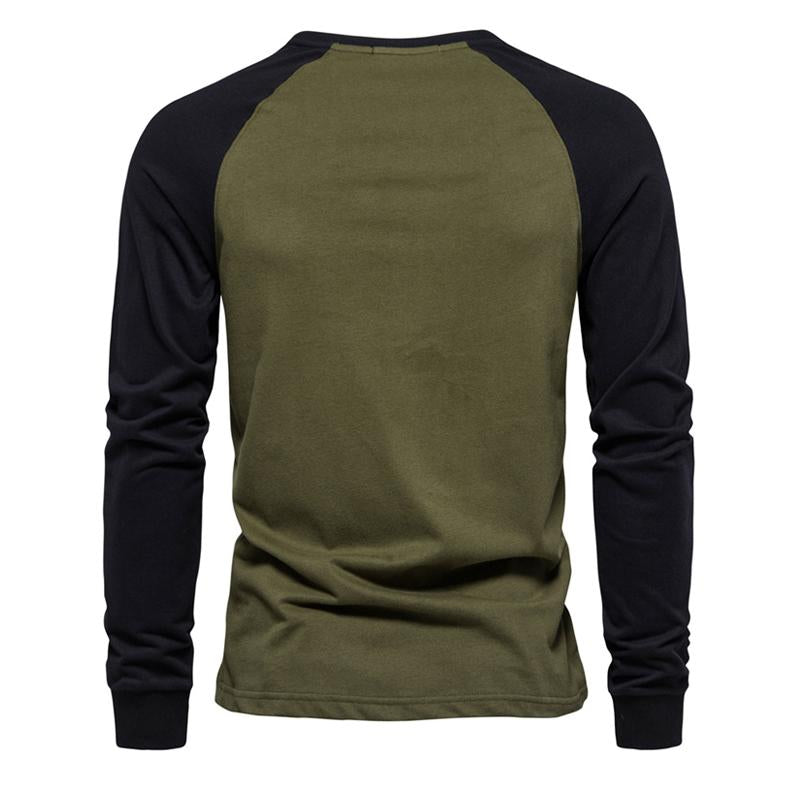 Mens Long Sleeve Stitching Casual T-Shirt 12210693X