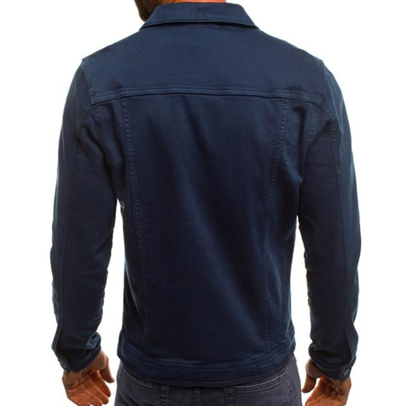 Mens Casual Solid Color Button Lapel Jacket 02134545M