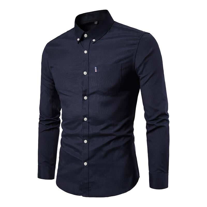 Mens Solid Color Lapel Shirt 44750186X