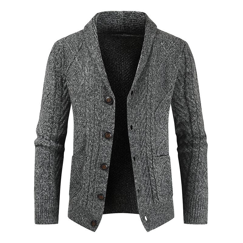 Mens Vintage Jacquard Thick Knit Cardigan 45801692M
