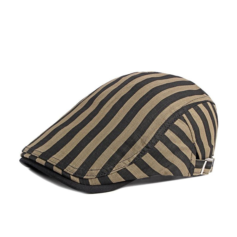 Mens Retro Thin Breathable Stripe Hat 23806389X